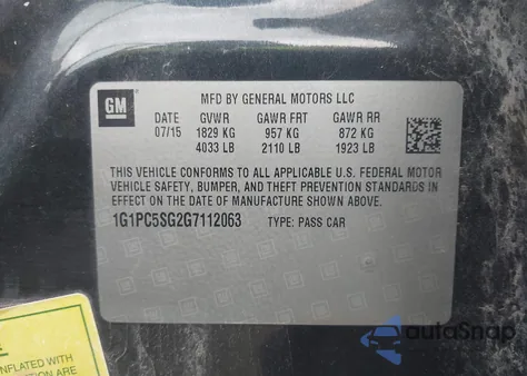 2016 Chevrolet Cruze Limited Ls Auto from USA, damaged, VIN 1G1PC5SG2G7112063